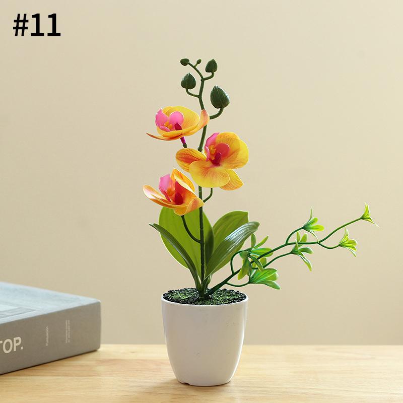 3D Orchid Artificial Butterfly Orchid Bonsai with Pot Simulation Butterfly Orchid Bonsai Fake Flower Wedding Decoration Flores