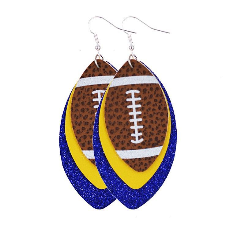 Multilayer Rugby Droplet Leather Earrings Summer Christmas Leather Earrings