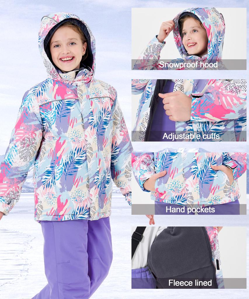 Hiheart Ski- og Snowboardbekledning Dunjakke og Perfekt for Snø Akihabara Størrelse 120 Barnesett, Jentebukser, 2-delt sett, Lek, Farge,