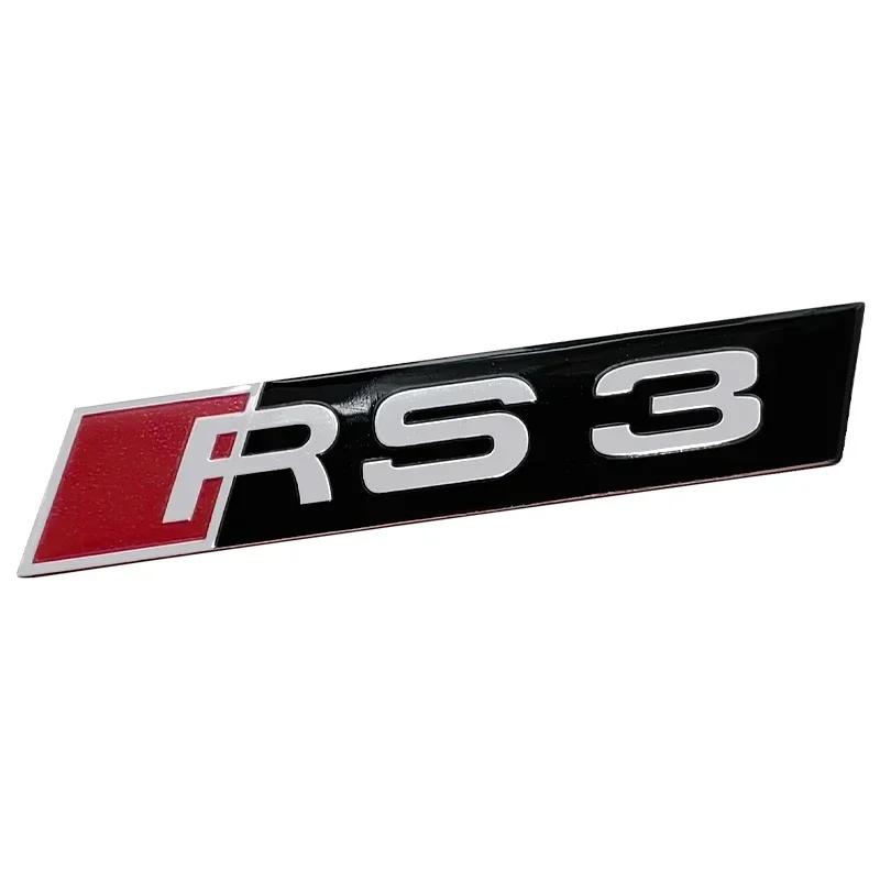 Pentru Audi Aliaj de Aluminiu Embleme Laterale Mașină Decalcomanii Decorative Portbagaj Spate Autocolant Logo Emblema RS3 RS4 RS5 RS6 RS7 Accesorii Auto