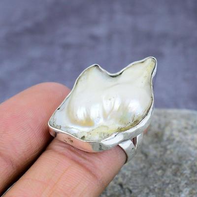 Biwa Pearl Gemstone Handmade 925 Sterling Silver Ring Jewelry For Gift