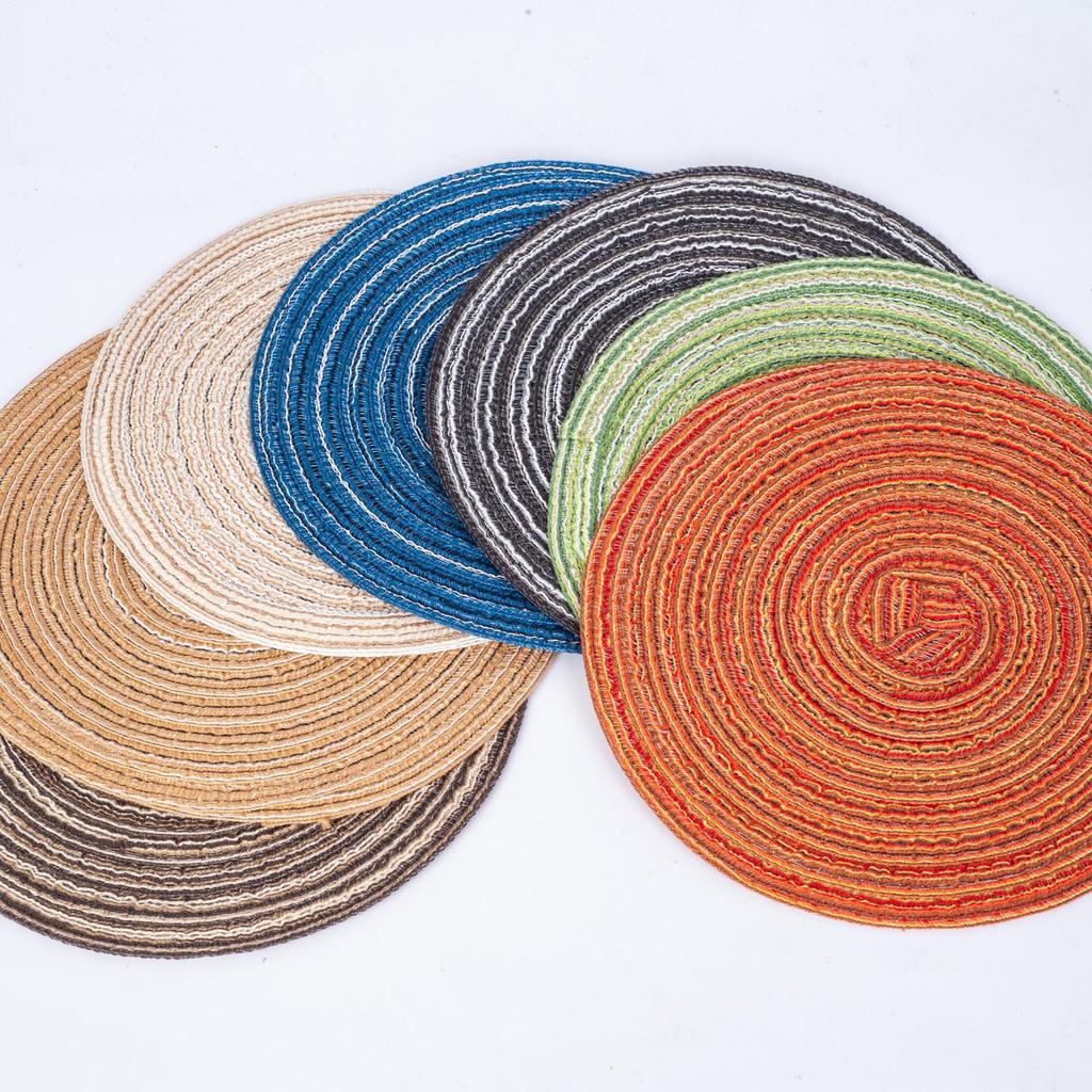 Japanese-Style Cross-Stitch Round Coaster, 11cm - Decorative Anti-Scald Heat Pad