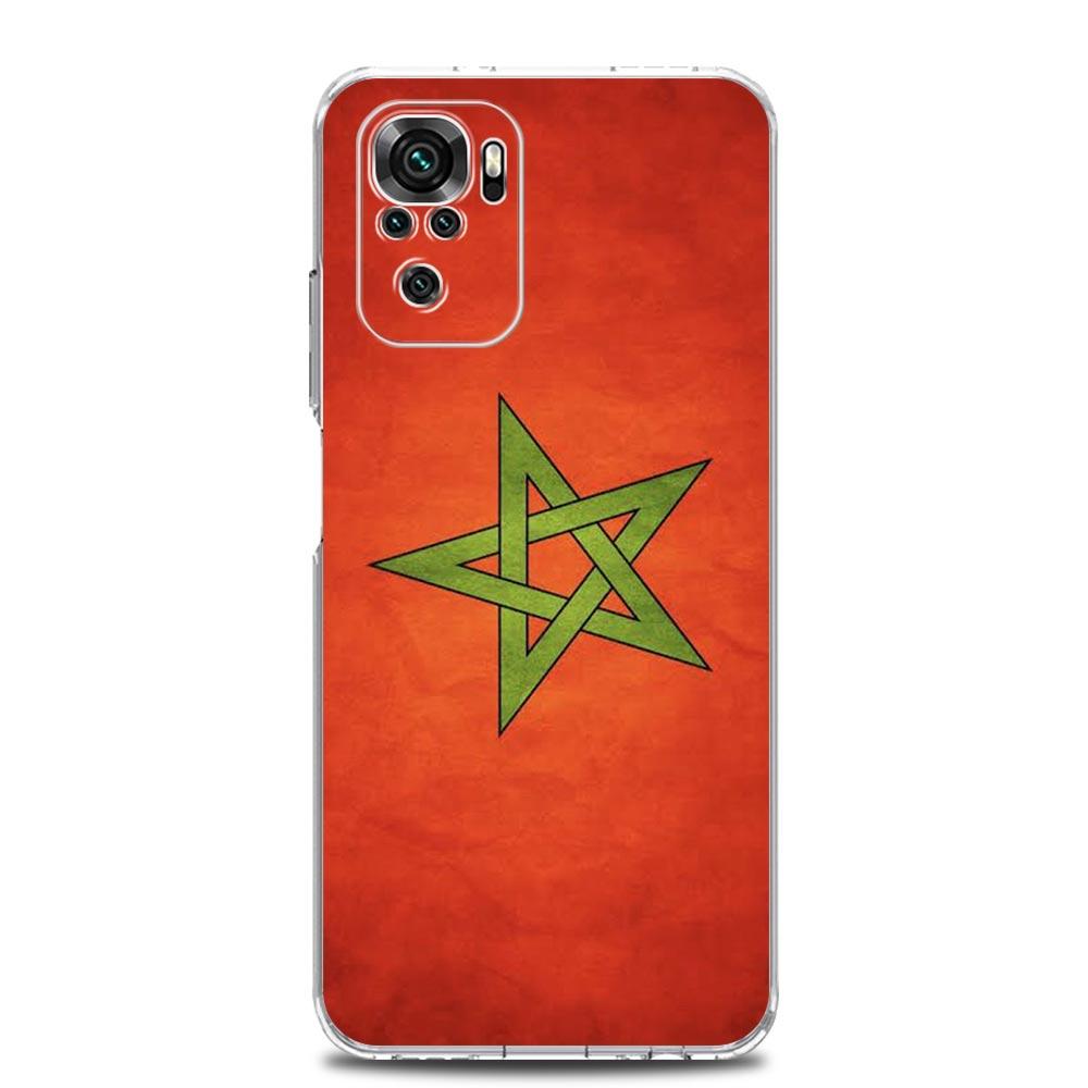 Ny Square Clear, myk telefonveske til Xiaomi Redmi Note 12 11 9S 9 8 10 Pro+ 7 8T 9C 9A 8A K40 spilldeksel Marokko flaggfotball