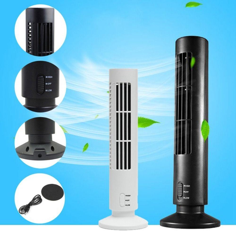 Portable Tower Type Electric Fan 2 Speed Cordless Handheld Fans Gifts Desktop Fan