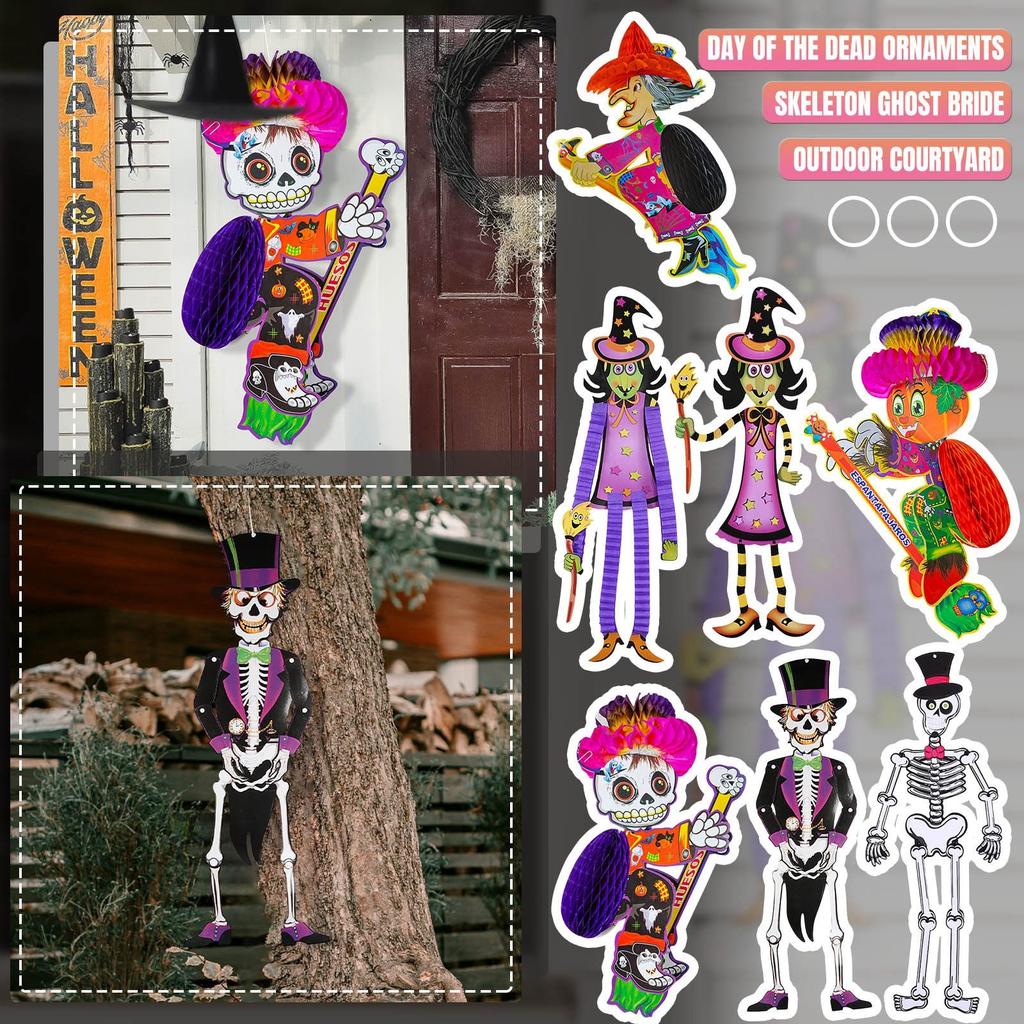 Grenzüberschreitende Halloween Neue Papierhängeornamente Partydekorationen Kürbis Hexe Papierhängeornamente