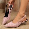 Slingbacks High Heels Pumps Women Pointed Blue Pointed Toe Party Shoes Summer Thin Heeled Sandals High Heel Shoes