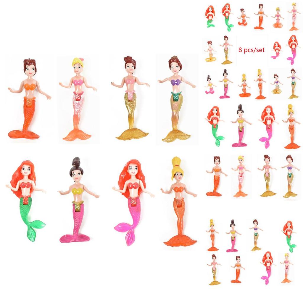 Captivating 8pcs Set Dolls Mermaids Action Figure Toys For Girls Ideal Gift
