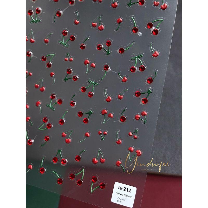 

Relief Three-Dimensional Cherry Red Pattern Special Nail Stickers A512-A211 Candy Cherry