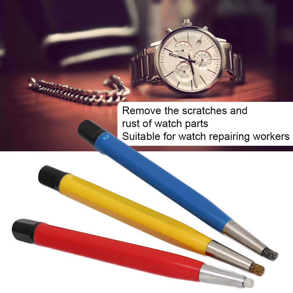 3pcs/set Watch Parts Accessory Rust Removal Brush Pen Watch Parts Polishing Tool