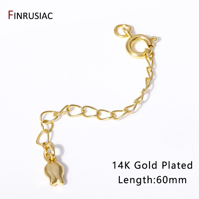 14K Gold Plated Extension Chain With Lobster Clasps End Extension Tail Chain Connector For DIY Bracelet Necklace Making Findings