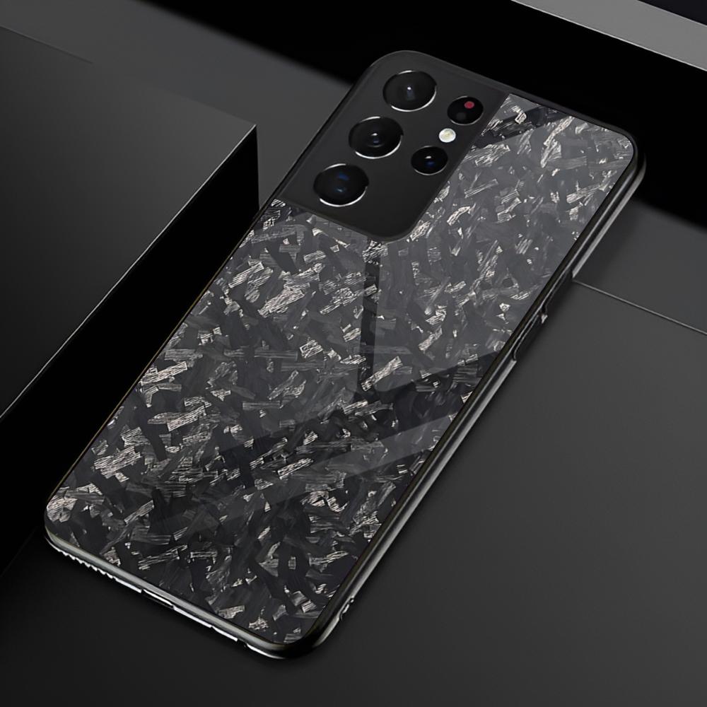 Kohlefaser-Muster Lackierung Handyhülle Für Samsung S25 S24 Ultra 23 Fe 22 Plus Galaxy A54 A55 A16 A13 A24 A15 A25 Glasabdeckung
