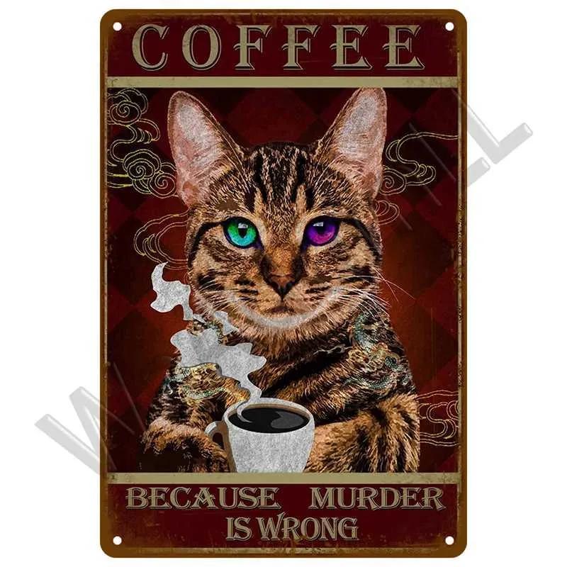 Retro Flat Metal Signboard Home Decoration Coffee Tin Logo Retro Wall Art Poster Kitchen Bar Iron Paint Decoration Coffee Shop