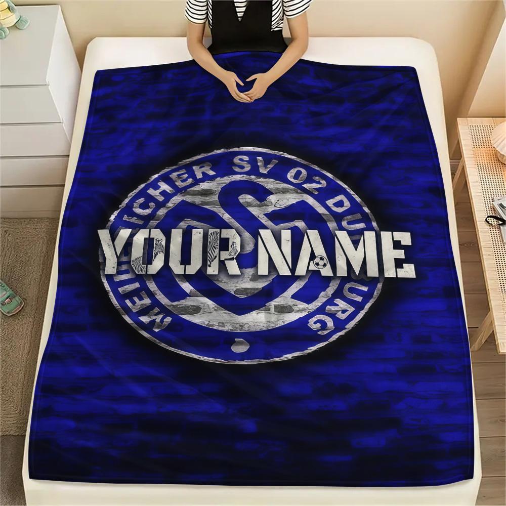 1PC Msv Duisburg Custom Name Patterned Flannel Blanket Suitable For All Seasons For Home Decor Warmth And Comfort Gifts Holiday Present