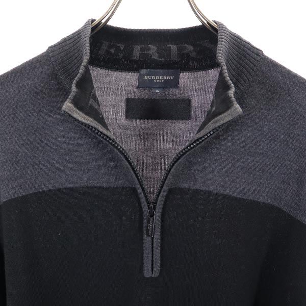 Burberry Half Zip Long Sleeve Sweater GOLF Sanyo Shokai Long Sleeve Knit Men's Used