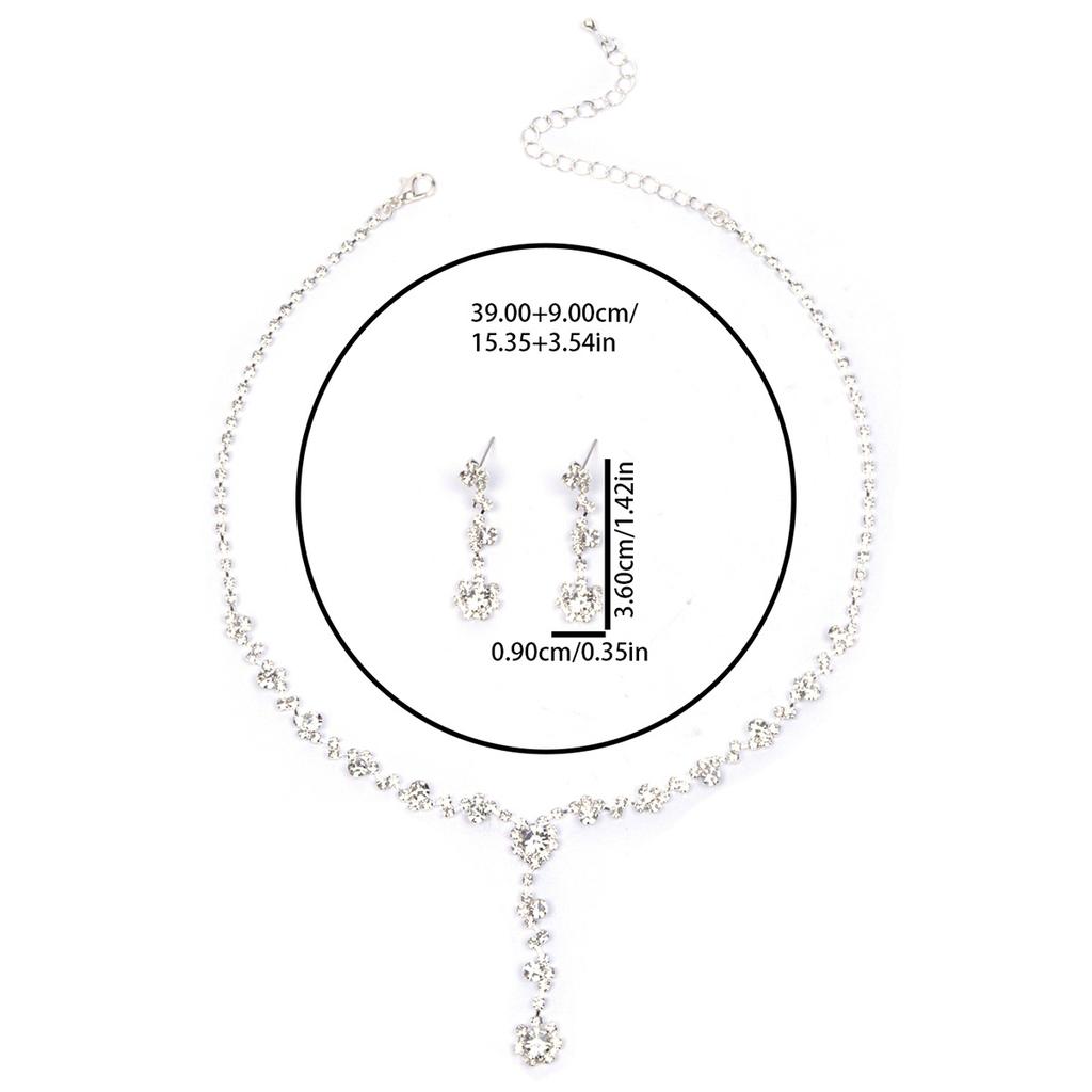 New Set of Exquisite Claw Chain Necklace and Exaggerated Earring Set, Two-piece Set with Water Droplet Necklace and Evening Accessories for Women