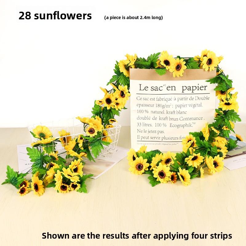 

Artificial Flowers, Sunflowers, Vines, Silk Fabrics, Sunflowers, Vines, Home Air Conditioning Pipes, Decorative Ornaments, Artificial Flowers, Vines 1pc