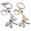 Sweet Girl Bag Charm Pendant Rhinestones Dragonfly Zinc Alloy Keychain Accessory Electroplated Finish Easy Hang Lobster Clasp Key Holder Durable