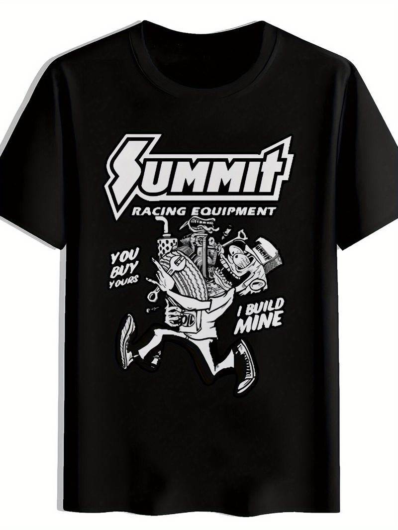 

2025 Summer and Autumn Peak Racing equipment pattern printed T-shirt loose and trendy short-sleeved men s and women s top 4XL