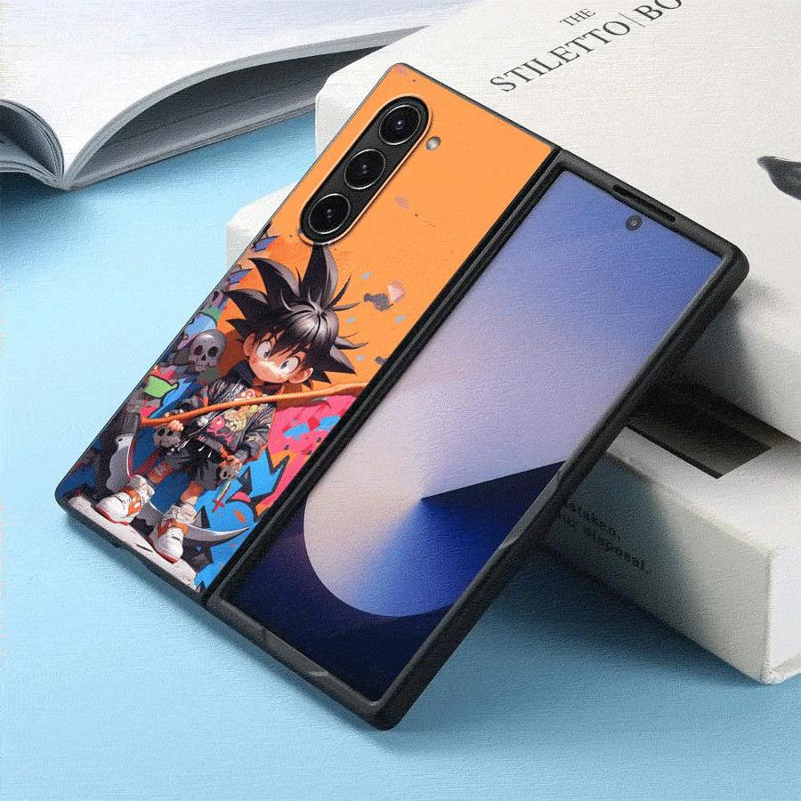 Case for Samsung Galaxy Z Fold 7 6 5 4 3 ZFold3 ZFold7 ZFold4 ZFold6 ZFold5 Back Phone Cover Dragon Ball Graffiti Goku