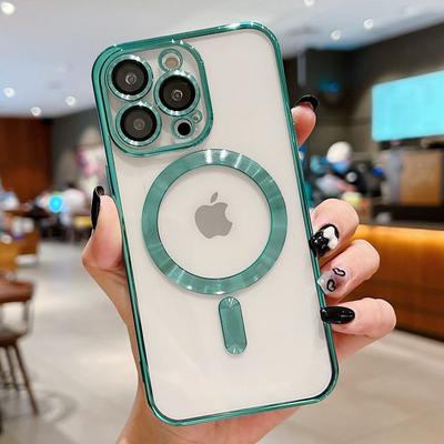 Luksusowe Przezroczyste Etui Magsafe z Bezprzewodowym Ładowaniem Dla iPhone 15 14 13 12 11 Pro Max X XR XS Plus Miękka Pokrowiec