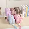 Large Capacity Plush Cosmetic Bag Leopard Print Pattern Travel Cosmetic Case  Cosmetics Storage