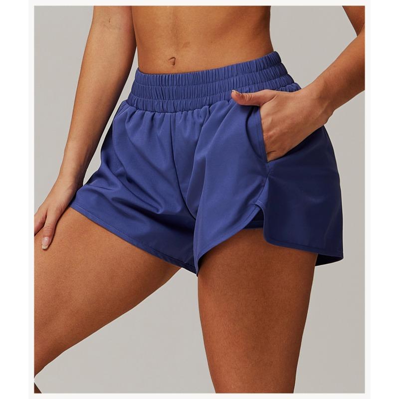 Women S Quick Dry Yoga Shorts Fake Two Piece Sports Shorts For Fitness