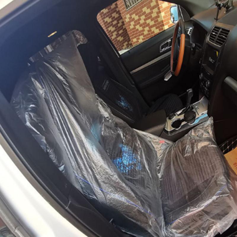100pcs universal car disposable PE plastic soft seat cover waterproof car repair protective cover