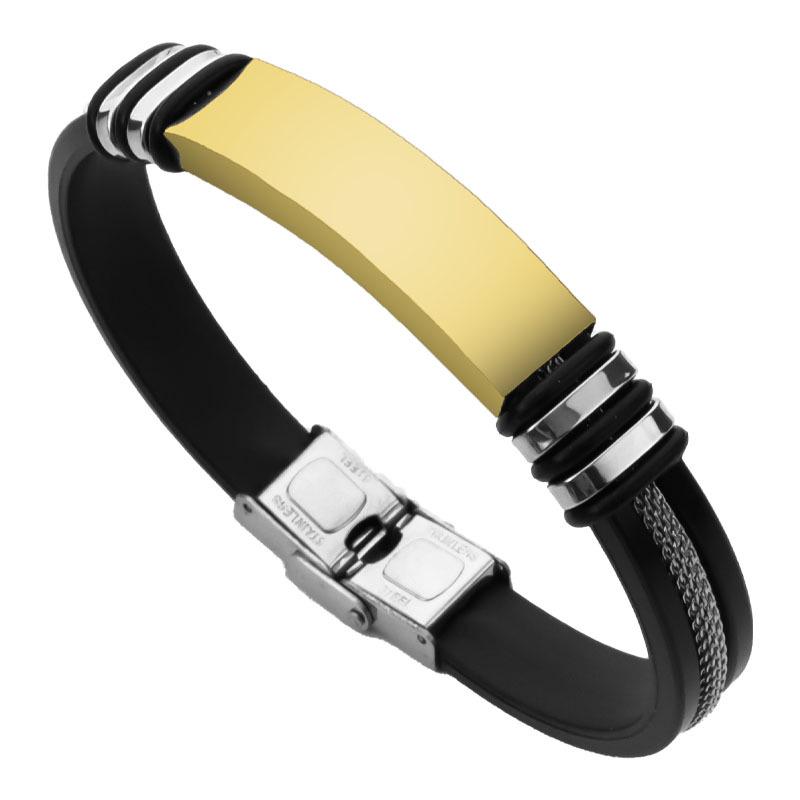 Punk Hip Hop Men's DIY Custom Stainless Steel Bracelet