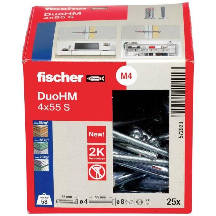 Fischer 572923 DuoHM 4x55 S PH TX Cheville Pour Corps Creux 55 Mm 25 Pc(s)