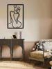 Metal A minimalist metal line art of an elegant woman,1pc  black frame, bedroom, living room, perfect decoration