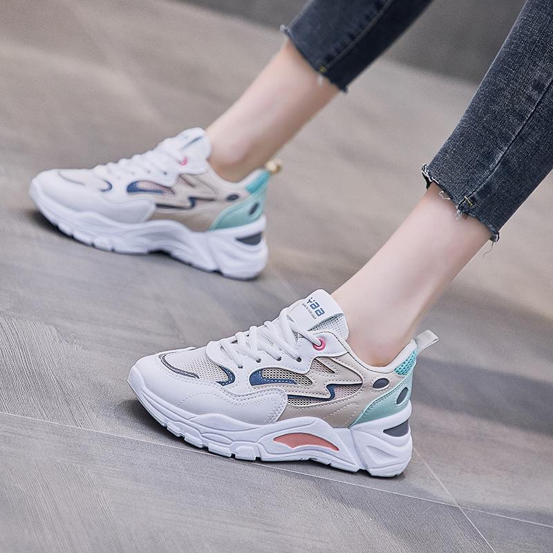 New autumn and winter student sports shoes shock absorption running lightweight dad shoes velvet cotton shoes