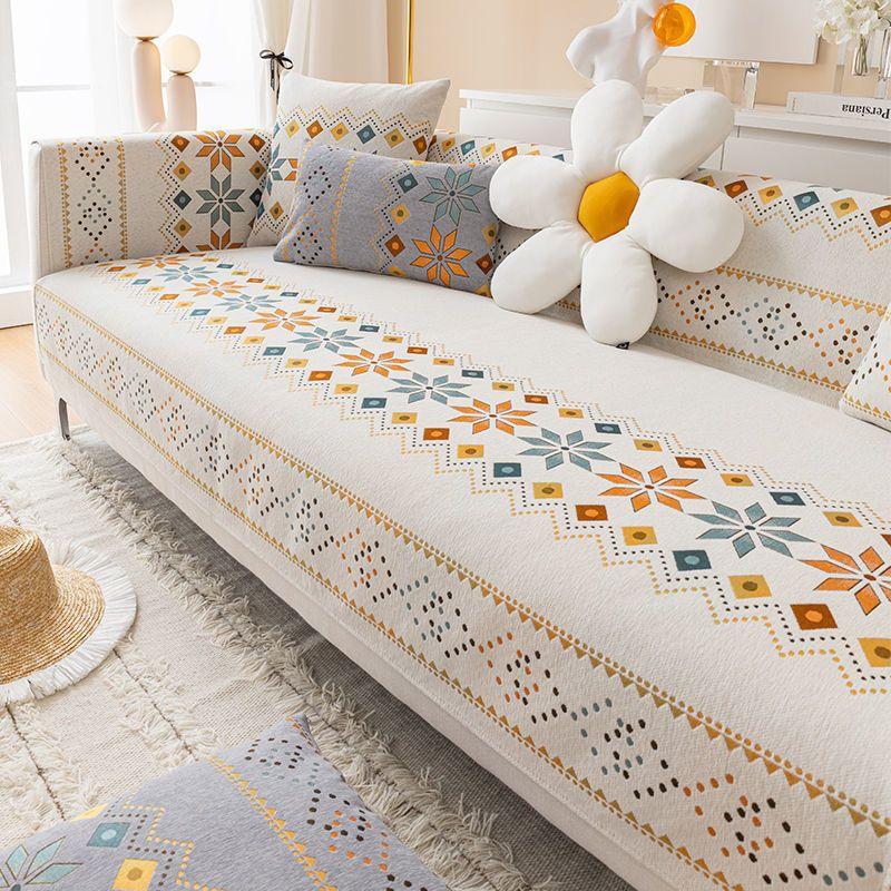 Bohemia Sofa Cushion Chenille Non-slip Cushion Living Room Sofa Cover Towel All Season Dust-proof Sofa Seat Cover Furniture Case