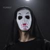 Realistic Horror Skeleton Masque Halloween Ghost Full Face Masque, Screaming with Scary Hood, Costume Accessory for Cosplay Party, Haunted House Props