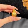 Vintage-Inspired Sand Gold Diamond Pendant Necklace: Luxurious Light Niche Design