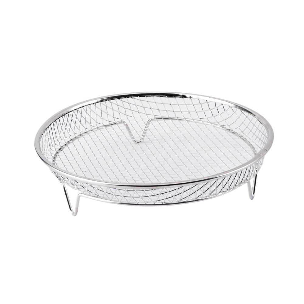 Stainless Steel Grilling Rack Multi-functional Grill Basket Grill Grate Air Fryer Rack  Roasting Round