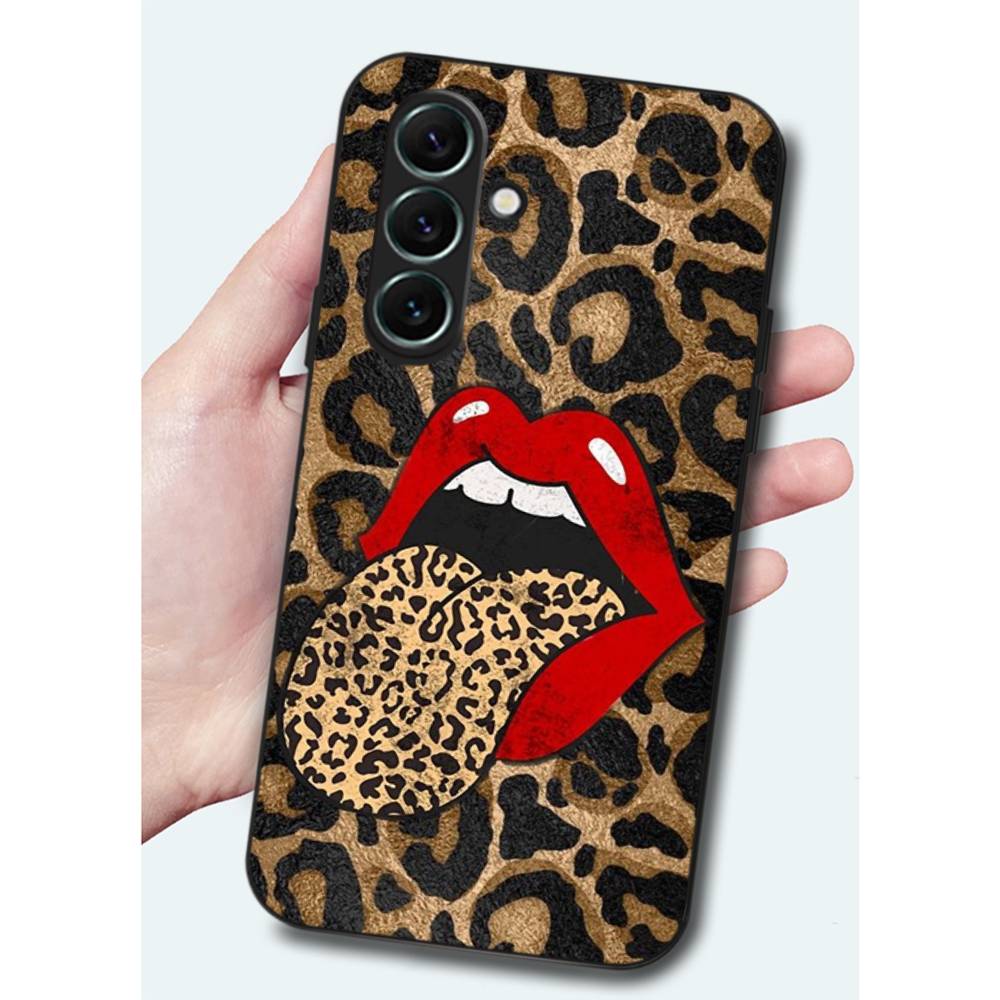 

Black Lips Kiss Print Phone Case For Samsung S 24 fe 25 Ultra plus 20 lite 21 30 22 23 24 22 Ultra 5G Fundas Samsung S20 5G