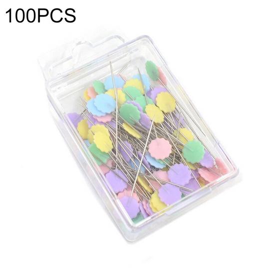 

100 шт., булавки для лоскутного шитья, цветок, пуговица, инструмент для шитья, аксессуары для шитья 4