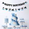 Orca Birthday Party Decorations, Whale Theme Happy Birthday Banner Killer Whale Theme Ocean Whale Garland DIY Craft for Under The Sea Birthday Party
