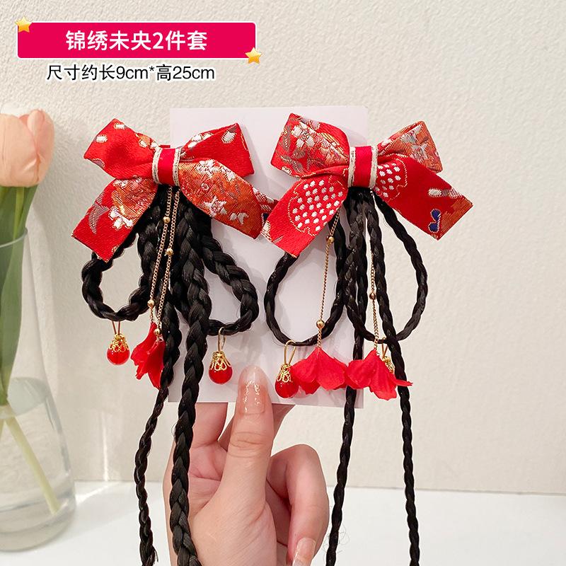 New Chinese Style Girl Baby Headwear Chinese New Year Hair Accessories Tassels New Year Holiday Accessories
