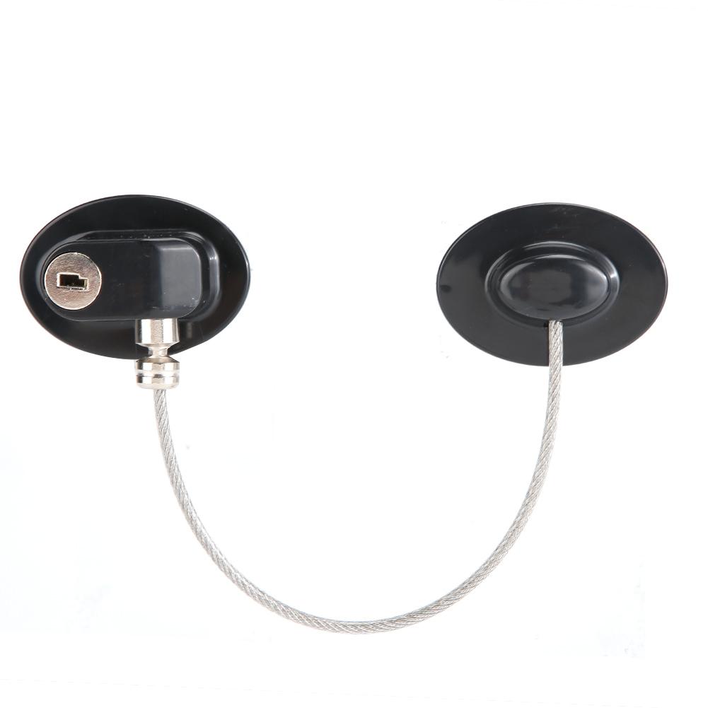 Refrigerator Wardrobe Cabinet Limiter Restrictor Safety Lock for Children Baby Protection Black