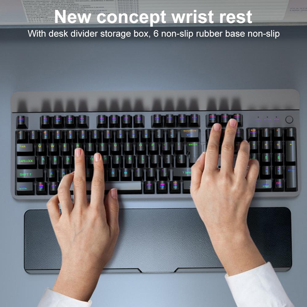 Keyboard Wrist Rest with Storage Case Ergonomic Keyboard Pad Desktop Storage Box for Laptop Office Computer
