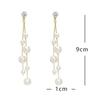 Hypoallergenic Elegant Wedding Earrings Sparkly White Faux Pearls Dangle Drop Earrings for Women Girls Bridal Christmas Gift