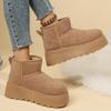 Fashion Non Slip Chunky Platform Snow Boots for Women Short Plush Thick Bottom Winter Ankle Boots Woman Slip On Faux Suede Booties Mujer