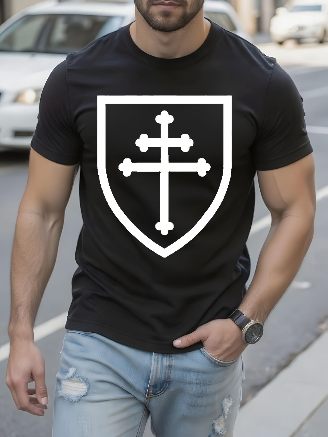 Cross of Lorraine Graphic Tshirt Graphic Tshirt - Black w... XXL