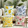 Fruit Print Cushion Cover Reversible Plush Pillow Cover Soft Fluffy  Home Decor for Sofa Bedroom