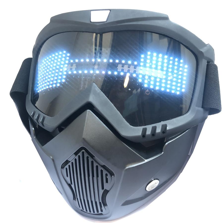 Bluetooth Ljus Upp App Programmerbar Meddelande Uppladdningsbar Ljudaktiverad Blinkande Glöd Gör-det-själv Displaytavla LED Ansiktsmask LED Glasögon