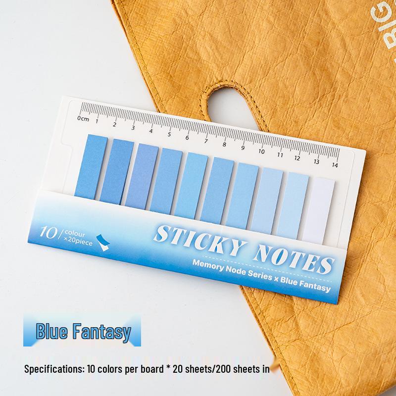 Gradient Long Strip Index Tabs: Highlighting & Classification Labels, Tearable & Smooth Sticky Notes