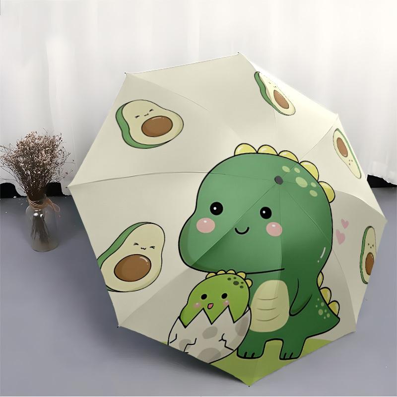 1pc Dinosaur Avocado Automatic Open/Close, 8-Rib Durable Frame, Compact Folding, Elegant Man/Women's Travel081