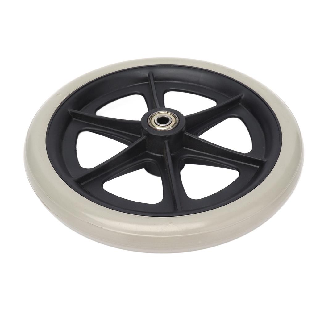 Wheelchair Wheel 8in PU Walker Caster Replacement Skidproof with Ball Bearing Grey