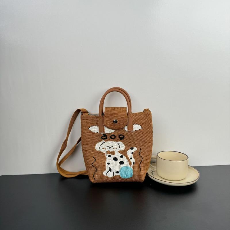 Premium new cute cartoon knitted mobile phone bag adjustable messenger handbag niche versatile dopamine bag